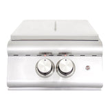 Front top view, Blaze LTE 60,000 BTU power burner with lid closed. Model is BLZ-PGLTE, LP or NG option.