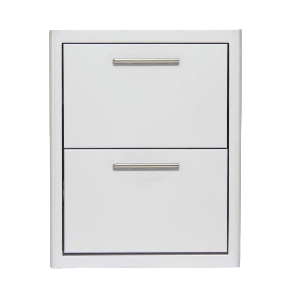 Front view, Blaze 16" double drawer storage unit. Model is BLZ-DRW2-LT