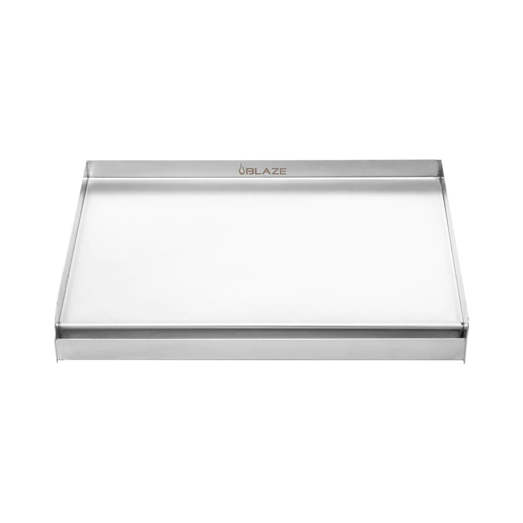 Front angle view, Blaze 24-inch griddle plate . Model is BLZ-24-SSGP.