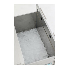Top view drawer open and ice inside the Blaze 30" insulated ice drawer. Model is BLZ-ICE-DRW-H.