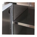Front view door seal and adjustable shelf in the Blaze 32" dry storage cabinet. Model is BLZ-DRY-STG2-H.