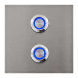 Front view, Blaze LED Blue, White and Amber Light Kits for light knobs. Blue showing.front panel. 