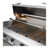 Front view grilling area on Blaze Pro Lux, 4 burner, 44-inch gas grill. Model is BLZ-4PRO.